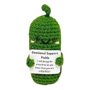 Handmade Emotional Support Pickle Plush Funny Stress Relief Desk Buddy Big Dill